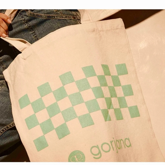 New Gorjana Canvas Bag  16” H x 15” W  Drop 9” Good thick canvas - Picture 5 of 5